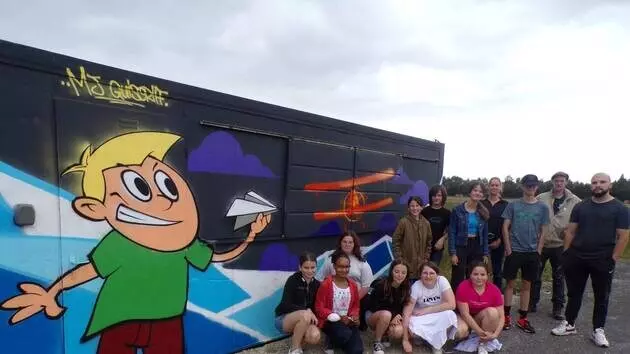 Un joli graff à l’aérodrome Bretagne Atlantique